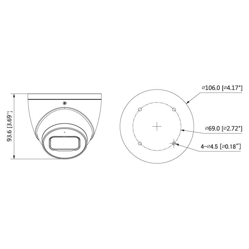 VIP Vision 6MP IP Professional AI Series IR Eyeball, Low Light, 2.8mm Lens, 120dB WDR, 50m IR, POE or 12VDC, IP67, MicroSD, Built-In Mic (Wall Mount: VSBKTB204W, Junction Box: VSBKTA130E)