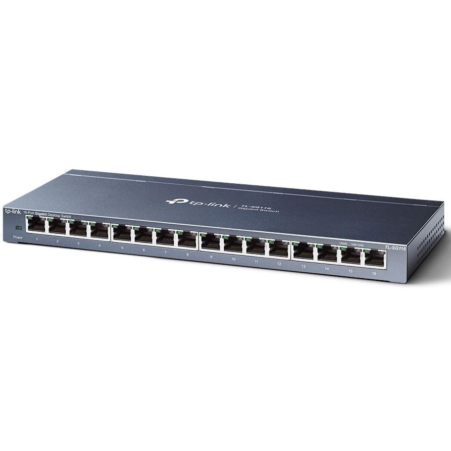 TP-Link 16 Port Unmanaged Gigabit Ethernet Switch, Desktop / Wall Mount