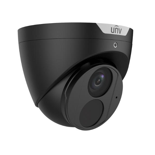 Uniview 5MP IP Prime Deep Learning AI Series IR Turret, Perimeter, LightHunter, 2.8mm, 120dB WDR, 40M IR, Triple Streams, Built-in Mic, POE or 12VDC, IP67 ***BLACK*** (Wall Mount: TR-WM03-D-IN-BLK, Junction Box: TR-JB03-G-IN)