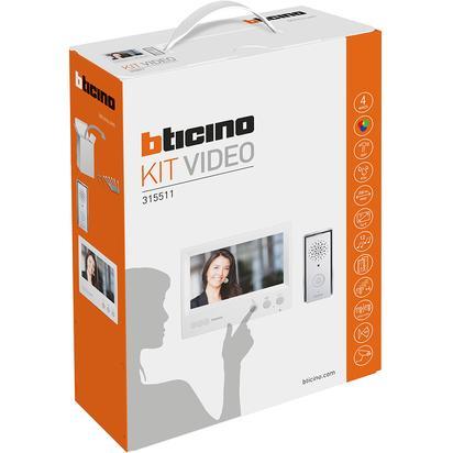Bticino 4W One-Family Basic 7" Colour Video Handsfree Kit, Expandable Up To 4 Additional Internal Stations And 1 Additional External Station Or CCTV Camera. System Functions Include: Call, Intercommunicate, Door Lock Activation, Image Cycling, Multiple Ri