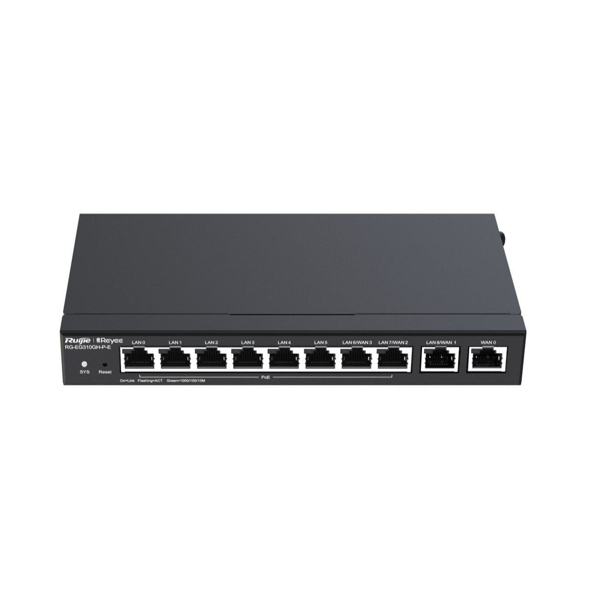 Ruijie* Reyee 10-Port Gigabit Cloud Managed POE Router, 1 x WAN, 6 x LAN, 3 x LAN / WAN, 8 x POE, 110W