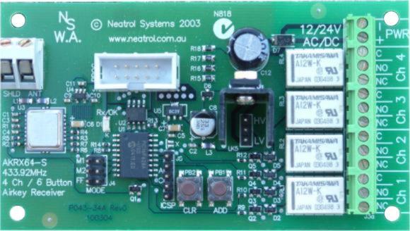 Neatrol* Airkey Standalone 4-Relay Output Receiver (6 Channel)