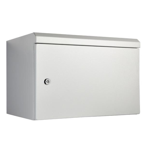 Zankap IP Rated 6RU 400mm Deep Wall Mount Cabinet, Grey Powder Coated, Double Bit Insert Quarter Turn Lock, IP66, IK10