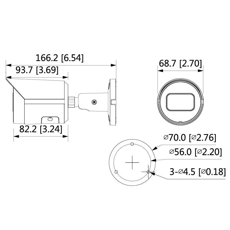 Watchguard* 4MP IP Compact Series IR Bullet, Low Light, 2.8mm Lens, 120dB WDR, 30m IR, POE or 12VDC, IP67, MicroSD (Junction Box: VSBKTA134)