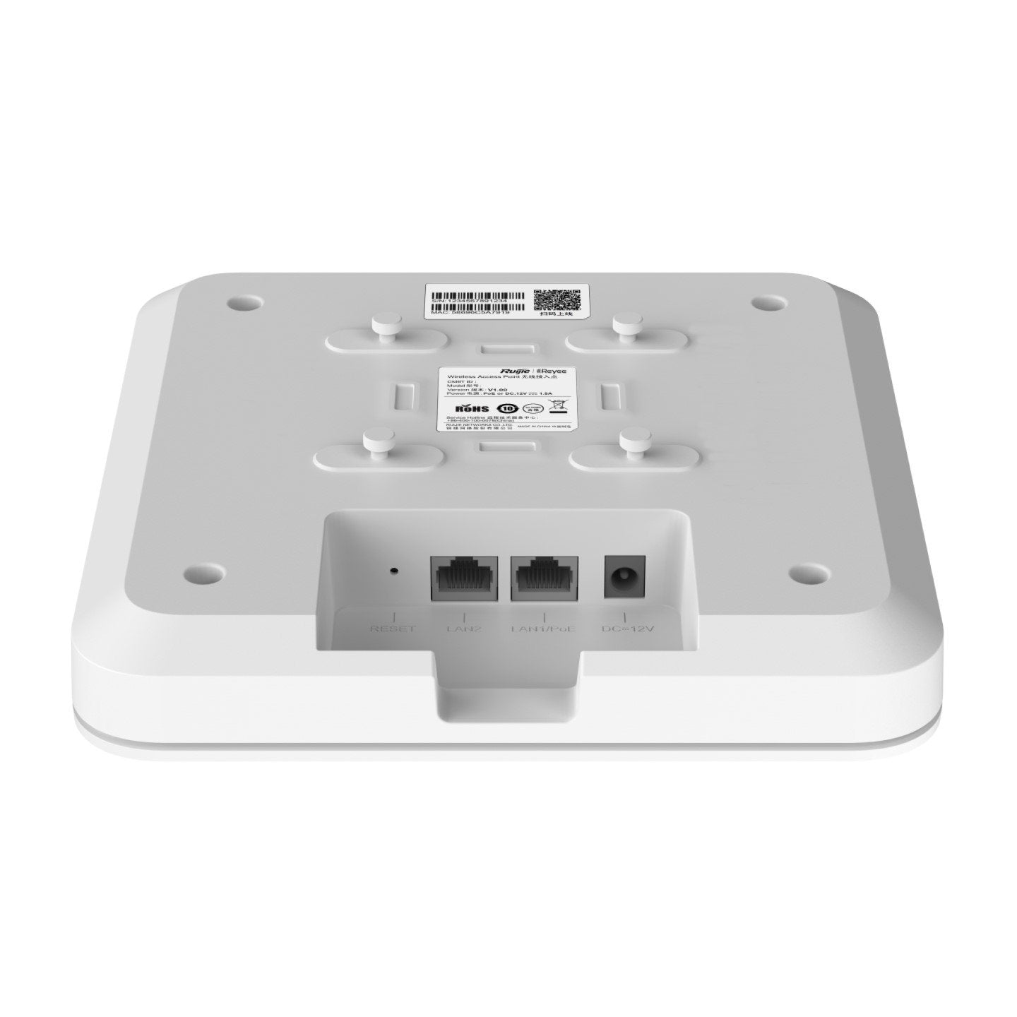 Ruijie* Reyee Internal WiFi6 Gigabit Access Point AX3200, 800Mbps, Dual Band Up To 2402Mbps, POE / 12VDC (Up To 30M Range)