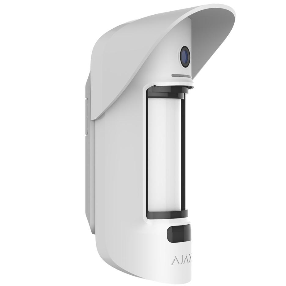 Ajax MotionCam Outdoor WHITE - 2 Way Wireless Pet Immune Dual PIR Motion Detector With Photo Verification / Anti-Mask  / Outdoor Hood / Adjustable Detection Range 3-15m