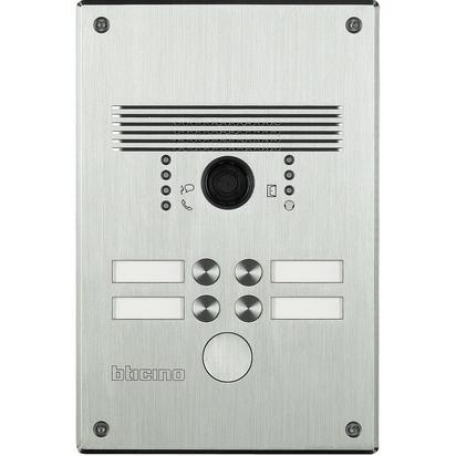 Bticino* 2W Monobloc Vandal Resistant Stainless Steel Video 4 Call Flush Mounted External Unit (No Rainshield)