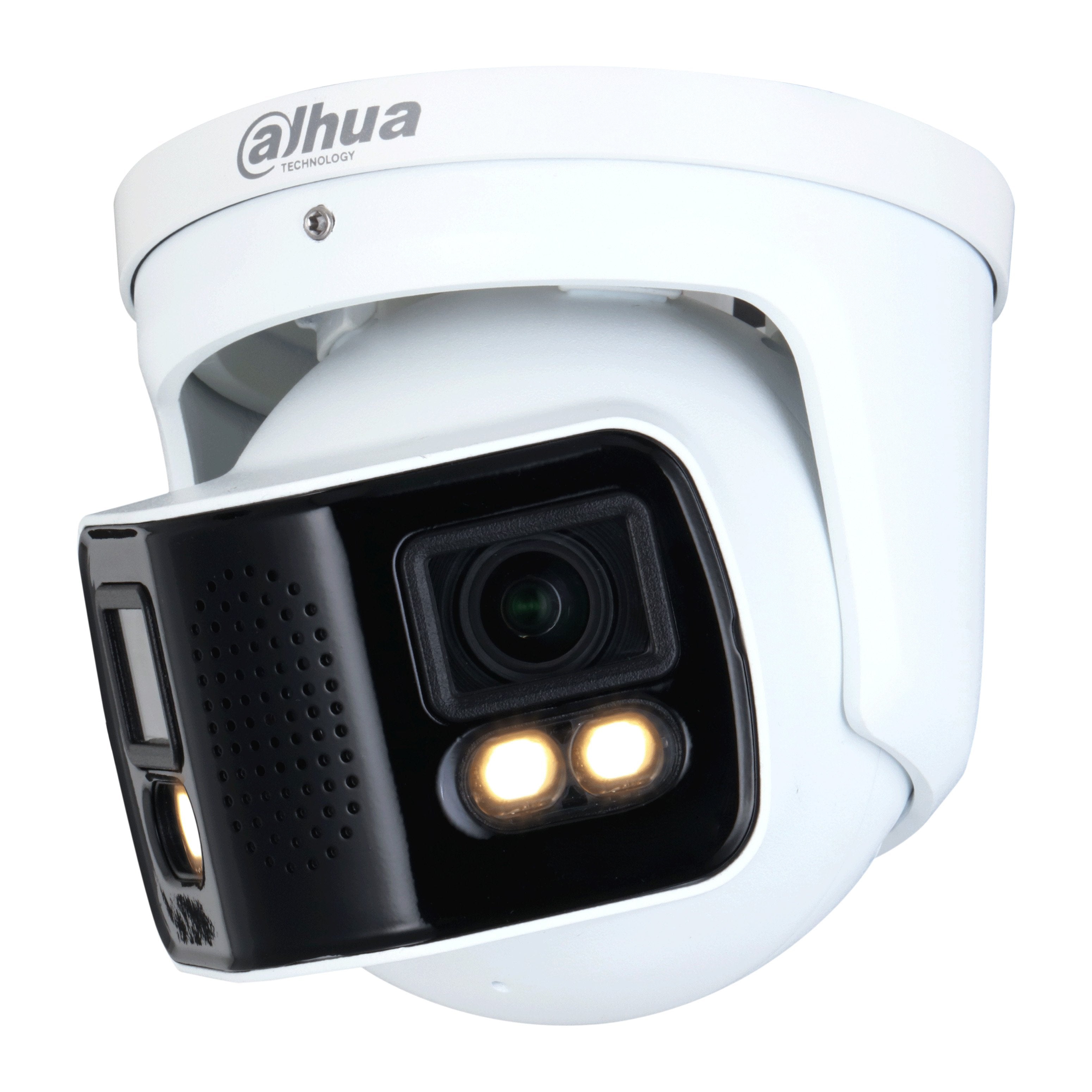 Dahua 2 x 4MP IP WizMind AI Series Full Colour 180 Degree Wide Angle Turret Camera, SMD, Perimeter, People Counting, 140dB WDR, 40m White Light, ePOE / 12VDC, IP67, MicroSD, Built-in Mic / Speaker, EPTZ (Wall Mount: PFB203W, Junction Box: PFA137)