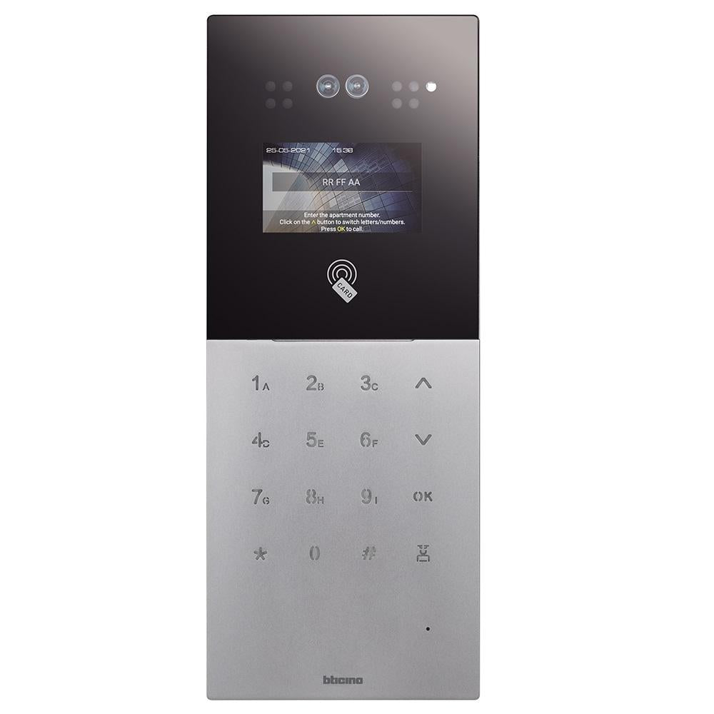 Bticino* IP 4.3" Touch Keypad External Station With Card Reader. Includes Flush Mount Box. IP54, IK07
