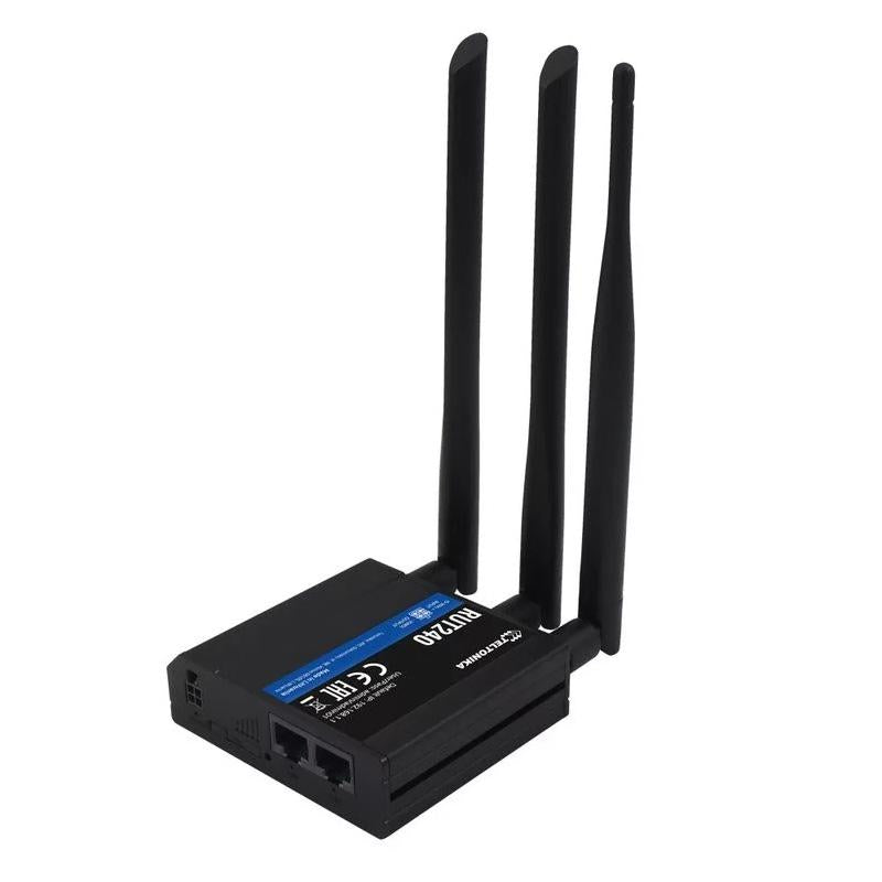 Teltonika 2-Port 4G Industrial Router With WiFi Range Up to 100 Meters In LOS, Up To 150Mbps, 1 x 10/100 Mbps WAN Port, 1 x 10/100 Mbps LAN Port, 2 x SMA LTE Antennas, 1 x RP-SMA WiFi Antenna **REQUIRES SIM CARD**