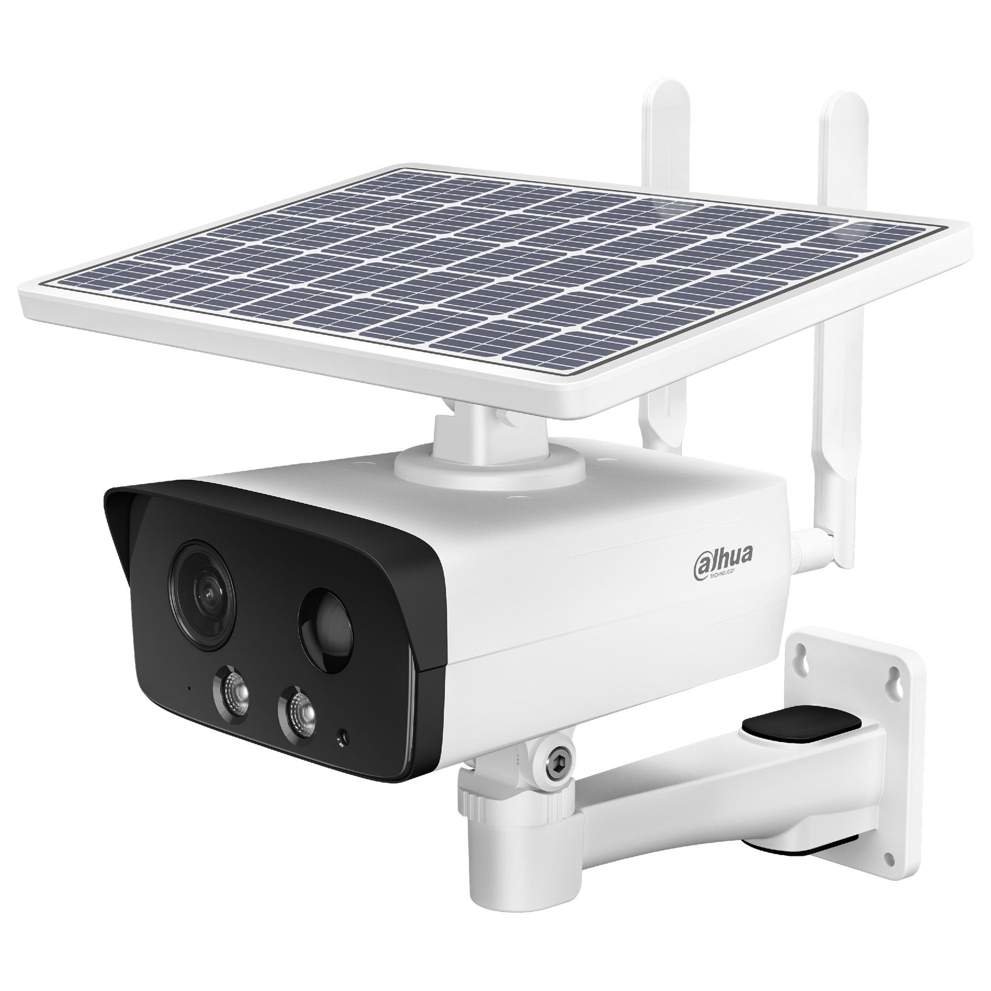 Dahua 4MP IP Lite Series, Solar 4G Bullet Camera, 2.8mm, 120dB WDR, 50m IR / 30m White Light, IP67, MicroSD, Built-In 8GB Memory / PIR / Mic / Speaker, Lasts Up To 10 Days With 1Hr View / Day (Junction Box: PFA121)