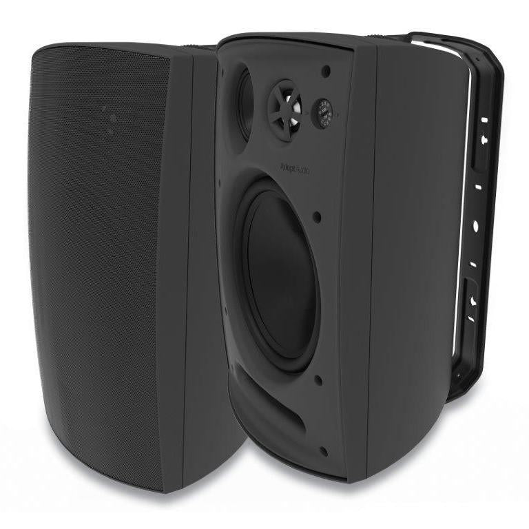 **SALE** Adept Audio 8" Indoor / Outdoor 3-Way Premium On-Wall Speaker BLACK With Injection-Molded Polypropylene Woofers, Front Mounted 70V/100V Taps, 100W ***PAIR***