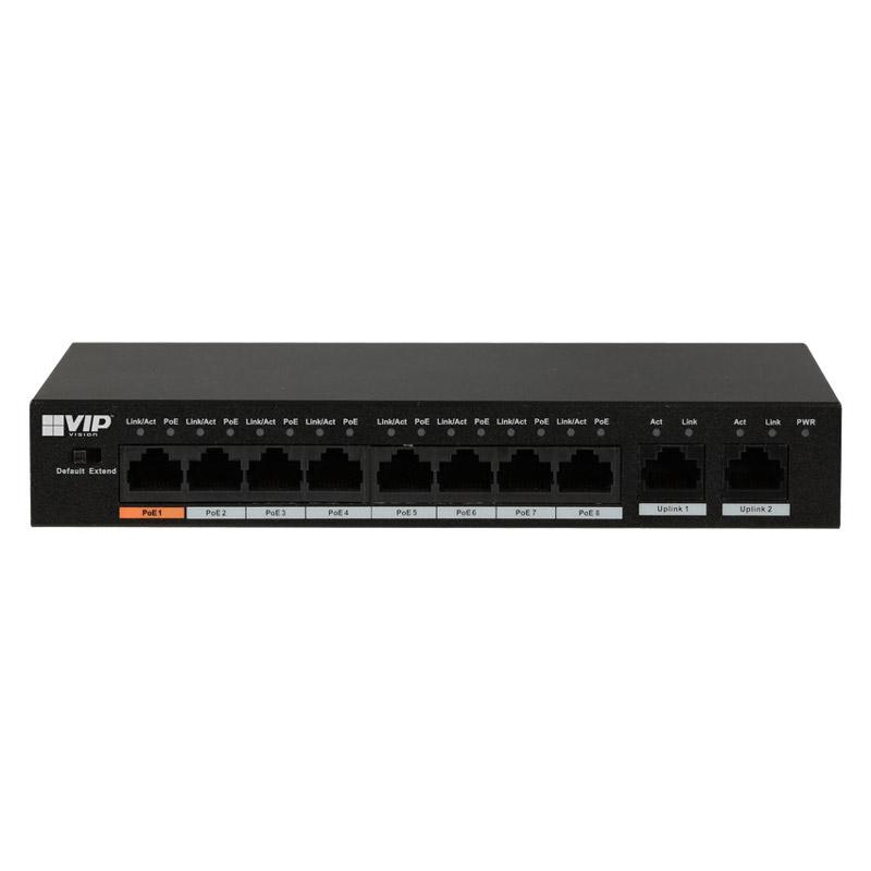 VIP Vision 8-Port Unmanaged Fast Hi-POE Ethernet Switch, Desktop Mount