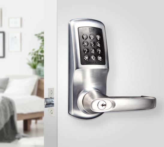 Codelocks* Commercial Smart Lock With NetCode / PIN Code / MiFare Card / K3 Connect App Access, 6-PIN Cylinder, 60MM Backset, 4 x AA Batteries Lasting 12-18 Months. Optional 70MM Backset & Other Faceplates Available.