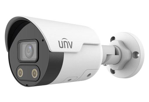 Uniview 5MP IP Prime Deep Learning AI Series IR Tri-Guard Mini Bullet Camera, Perimeter, Low Light, 2.8mm Lens, 120dB WDR, 30m IR, Triple Streams, MicroSD, POE or 12VDC, Built-in Mic / Speaker / White Alarm Lights, IP67 (Junction Box: TR-JB05-B-IN)